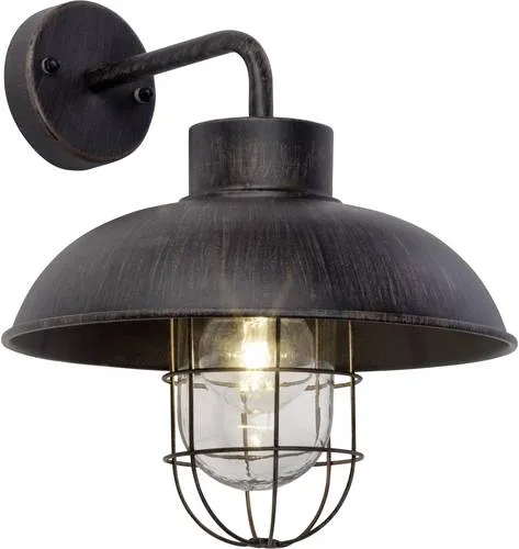 Brilliant 96297/55 Portland Außenwandleuchte - Rustikale hängende Wandleuchte aus Metall und Glas, ideal für den Außenbereich mit energieeffizienter LED-Technik und Schutzart IP44.