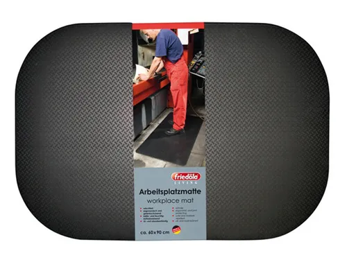 Friedola Arbeitsplatzmatte schwarz 10mm Bodenmatte 60x90cm Werkbank Gummimatte