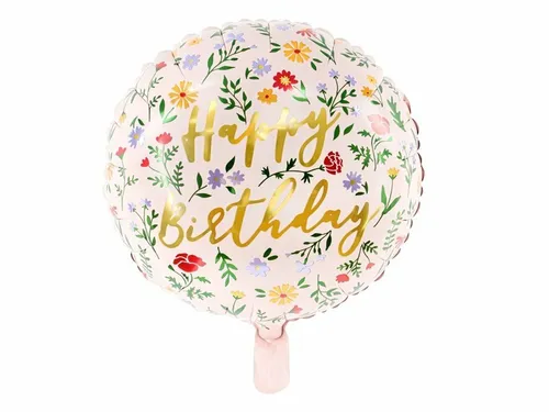 Folienballon Happy Birthday, 45cm, hellrosa von PartyDeco