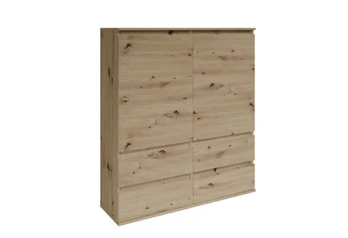 PREISBRECHER Highboard Brest, 2 Türen, 4 Schübe