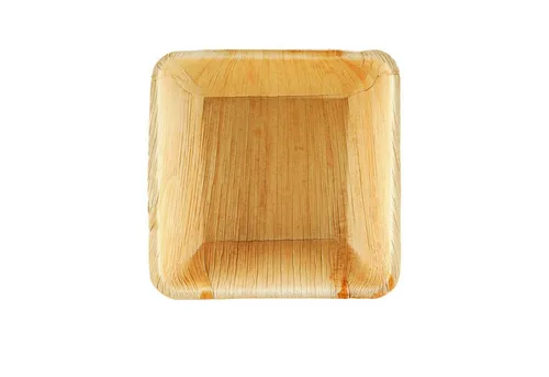 wisefood Einwegteller Palmblatt Teller quadratisch tief 10x10cm, (25 St)