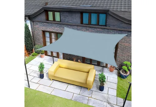 Sonnensegel 4x4m Wasserdicht Graublau UV Schutz 95Prozent 4x4 Graublau