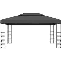 vidaXL Pavillon 3×4 m Anthrazit - Eleganter Gartenpavillon - Pavillons: Großräumiger Gartenpavillon aus stabiler Stahlkonstruktion, ideal für schattige Familientreffen und Grillpartys an sonnigen Tagen.