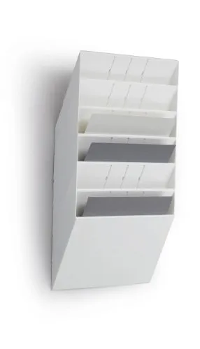 Durable Prospekthalter 1709785010 Flexiboxx - Zeitschriften Wandhalter für 6 A4 quer Formate, aus robustem Kunststoff, erweiterbar bis 6 kg Traglast – ideal für eine ordentliche Präsentation.