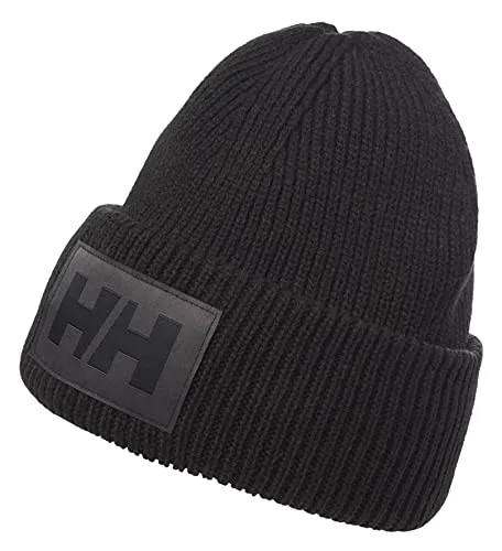 Helly Hansen HH Box Beanie black (990) STD - Mützen für den Laufsport, warme und stilvolle Mütze mit hochwertiger Wärmeisolierung und grafischem BADGE-Markenlogo, ideal für kalte Herbst- und Wintertage.