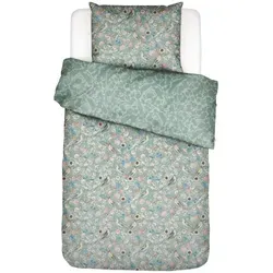Essenza Bettwäsche Aleste, Grün, 155x220 cm - Bettwäsche aus 100% Baumwolle, GOTS-zertifiziert, mit floralem Dekor und pflegeleichten Eigenschaften. Ideal für ein luxuriöses Schlafambiente und geeignet für Hausstauballergiker.