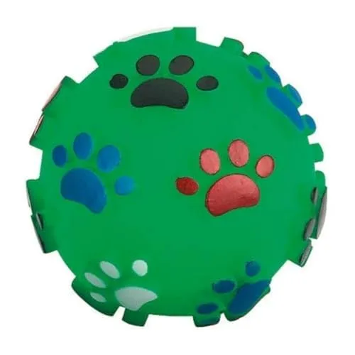 Kerbl Pet Vinyl-Ball, Muster: Pfotenabdrücke, 7 cm
