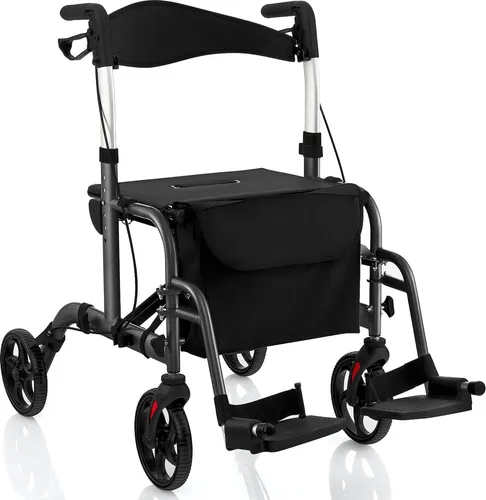 COSTWAY Faltbarer Rollator mit Sitz