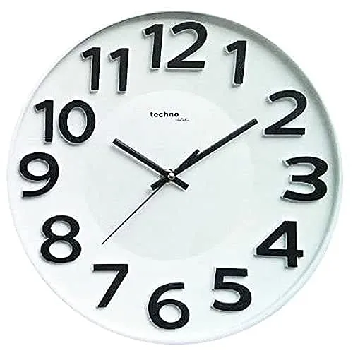 techno line WT 4100 Wanduhr, Kunststoff, weiß, 30 x 4.2 x 30 cm