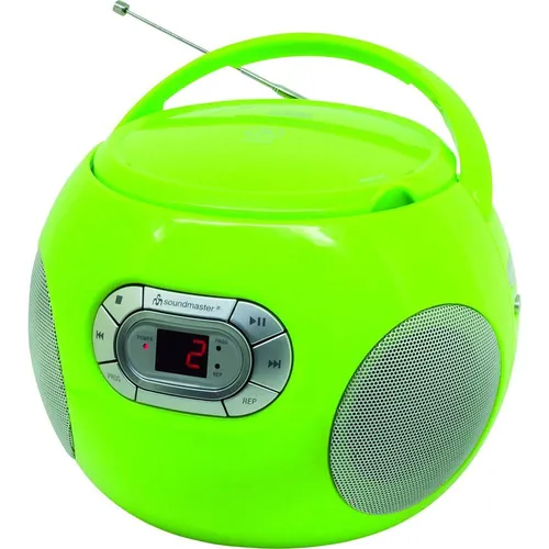Soundmaster SCD2120GR - Radio mit CD-Spieler Boombox, UKW Radio und Hörbuchfunktion für flexibles Hören unterwegs