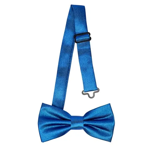 Ladeheid Kinder Jungen Fliege - Vorgebunden, Einstellbares Band, Glänzendes Design, Ideal für Hochzeit, Geburtstag, Einschulung - Strapazierfähig & Stilvoll BKS (10cm x 5cm, Marineblau)