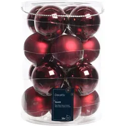 Kaemingk Weihnachtsbaumkugel 8cm - 16 Stück in Ochsenblut - Weihnachtskugeln aus Glas, Durchmesser 8 cm, 16 Stück in weinrot-bordeaux, ideal für festliche Dekoration und vielseitig kombinierbar.