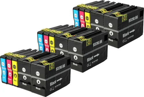 vhbw 15x Tintenpatronen kompatibel mit HP Officejet 7610 E-All-In-One, 7612 E-All-In-One, 7600 Drucker + Chip (Kompatibel)