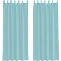 vidaXL Voile Vorhänge mit Schlaufen 2 Stk Türkis 140x260 cm 4102330