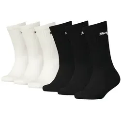 PUMA Socken PUMA JUNIOR CREW SOCK 6P ECOM (6-Paar, 6 Paar) gepolsterte Sohle für zusätzlichen Komfort schwarz 31-34