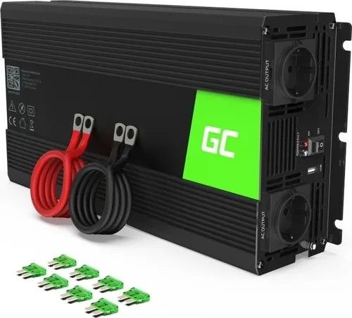GC INV19 Wechselrichter 24V, 1500/3000W - Wechselrichter für 24V DC auf 230V AC, ideal für Camping und mobile Anwendungen. Mit reiner Sinuswelle für sichere Nutzung aller Geräte und umfassendem Schutz für maximale Sicherheit.