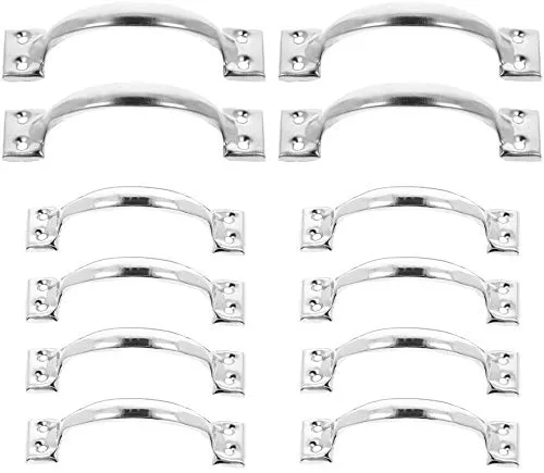 com-four® 12-teiliges Schrank und Schubladen Türgriff-Set aus Metall für Küchenschrank oder Kleiderschrank in 120 mm und 100 mm (12tlg. chrom)