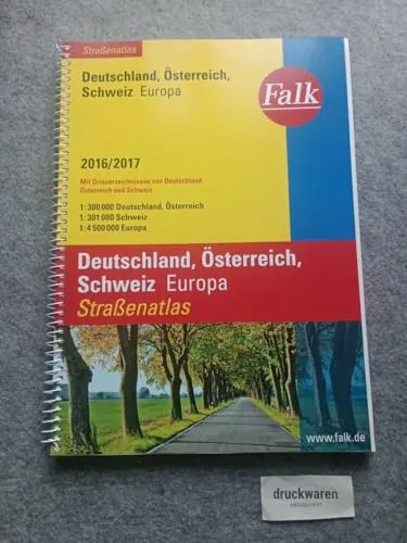 Falk Straßenatlas Deutschland, Österreich, Schweiz, Europa 2016/2017 1 : 300 000: Mit Ortsverzeichnissen von Deutschland, Österreich und Schweiz. 1 : 300.000 (Falk Atlanten)