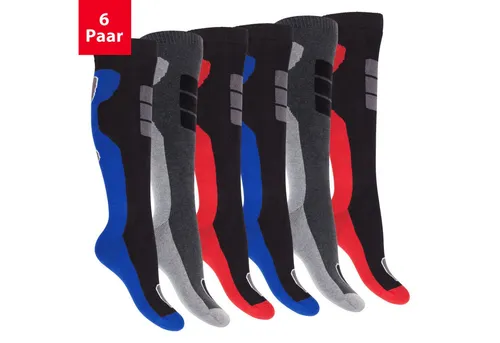 Footstar Thermosocken Herren Winter Thermo Kniestrümpfe (6 Paar) - 6er Pack atmungsaktive Thermo-Kniestrümpfe mit hoher Wärmeisolierung, ideal für kalte Tage und Outdoor-Aktivitäten. Perfekter Sitz durch breiten Komfortbund und langlebige Materialqualität.