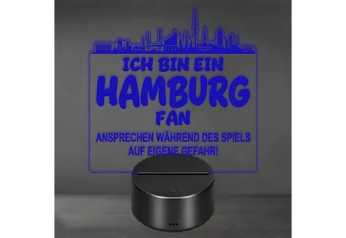 Lieblingsmensch LED Nachtlicht Fußball – Hamburg Fan Accessoire mit Farbwechsel - Verwandle dein Zuhause in ein Stadion-Feeling! Dieses LED-Nachtlicht mit Fernbedienung bietet individuelle Lichtstimmungen und bringt die Leidenschaft für deinen Lieblingssport ins Wohnzimmer. Ideal für die Man Cave oder als stilvolles Nachtlicht.
