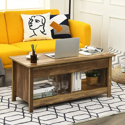 COSTWAY Höhenverstellbarer Couchtisch