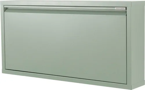Spinder Design Schuhschrank Billi Metall, 75 cm in Grün - Schuhschrank in modernem Design, 1 Klappe und 1 Fach, pulverbeschichtet und feucht abwischbar - ideal für einen stilvollen Flur.