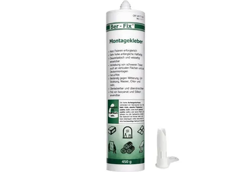 Ber-Fix Montagekleber BF3000 Hochleistungs-Hybrid-Polymer, (Packung, 1-tlg), Soforthalt ersetzt Dübel & Schrauben