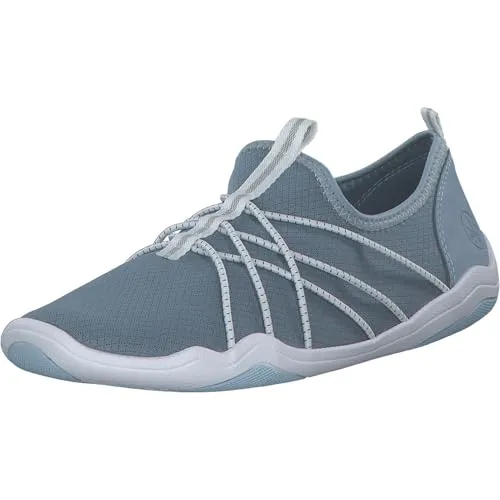 Rieker Damen 45260 Slipper, Sky Ciel, 39 EU - Slipper & Mokassins für Damen, vegan und mit auswechselbarer Einlegesohle für maximalen Komfort und Atmungsaktivität.