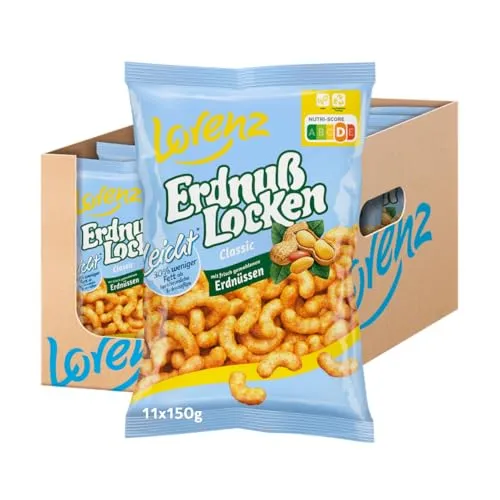 LORENZ | ErdnußLocken leicht | 11 x 150 g | vegan von Lorenz Snack World