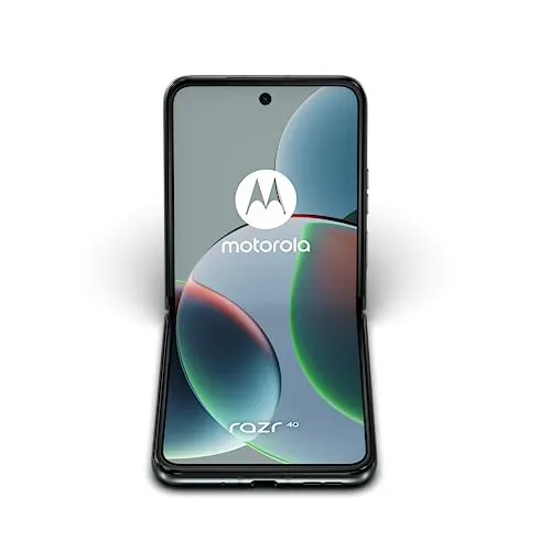 Motorola RAZR 40 Sage 8/256 GB, klappbares Smartphone in Schwarz - Simlockfreies Handy mit 6,9 Zoll OLED-Display, 144 Hz, und praktischem 1,5-Zoll-Außendisplay für schnellen Zugriff auf Benachrichtigungen.