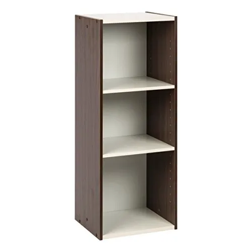 Iris Ohyama Platzsparendes Regal, Extra Breit, Verstellbar - Bücherregal mit 3 modularen Ebenen, ideal für Wohnzimmer oder Homeoffice. Flexibel anpassbar und umweltfreundlich aus nachhaltigem Holz gefertigt, für elegante Aufbewahrung und individuelle Gestaltung.