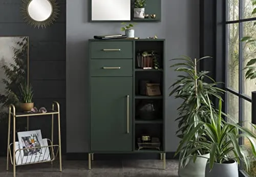 Schildmeyer Kent Highboard 151130, waldgrün/Gold