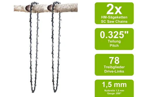 Sägeketten passend für Scheppach CSP5300 | 50cm 0.325 78TG 1,5mm 2