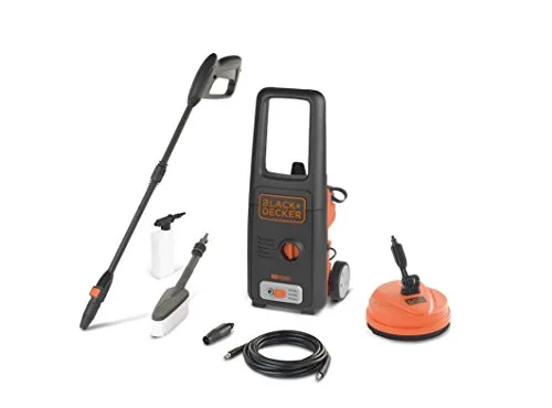 BLACK+DECKER Hochdruckreiniger BXPW1400PE mit Patio Cleaner und Feste Bürste (1400 W, 110 bar, 390 l/h)