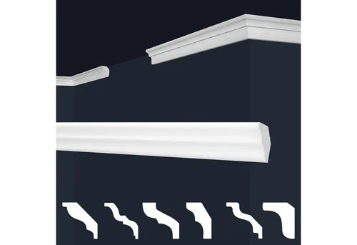 marbet design Stuckleiste E-2, 30 Meter - Elegante Deckenleisten aus XPS Styropor - Deckenleisten aus hochwertigem XPS Styropor für zeitlose Eleganz und einfache Montage. Ideal für verschiedene Einrichtungsstile und beständig gegen Feuchtigkeit.