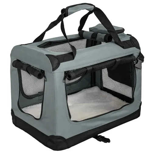 Petigi Faltbare Tiertransporttasche für Hunde - Praktische und platzsparende Transportbox für Haustiere, einfach auf- und abzubauen. Ideal für Reisen mit 3 Zugangsmöglichkeiten und leichtem Nylonmaterial.