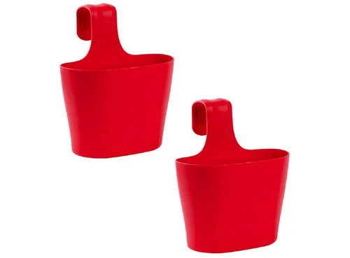Engelland Blumenkasten Blumentopf zum Hängen (Vorteils-Set, 2 St., Fassungsvermögen je Topf 2,8 Liter), UV-Beständig, Frostbeständig, Wasserauffangschalen