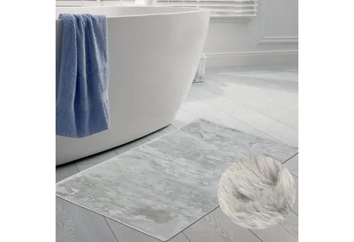 Carpetia Teppich Teppich für Badezimmer, rutschfest, in grau, rechteckig, Höhe: 11 mm