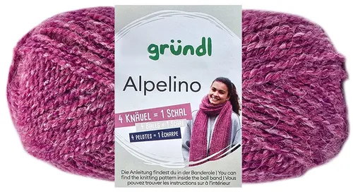 Gründl 100 Gramm Gründl Alpelino 02 cyclam-meliert Häkelwolle
