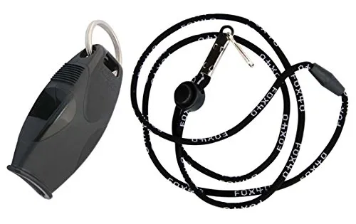 Fox 40 Sharx Whistle mit Lanyard, Schwarz