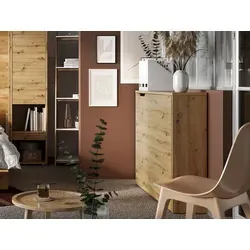 MIRJAN24 Schreibtisch Work Concept CW-01, Klappbarer Eckschreibtisch mit Rollen zum einfacheren Aufklappen ausgestattet, interne Regale (Farbe: Art... - Braun