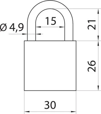 YALE Y112/30/121/1 Gusseisen-Scheibenvorhängeschloss, silber