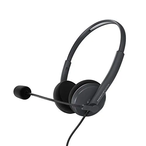 Energy Sistem Headset Office 2 Anthracite (Kopfhörer, Lautstärkeregler, Mikrofon mit einziehbarem Arm)