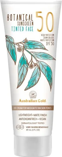 Australian Gold Botanical SPF 50 Medium Faces - Unparfümiert, 89 ml - Sonnenschutzmittel mit 100% mineralischem UV-Schutz, ideal für empfindliche Gesichtshaut.