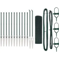 vidaXL Zaun mit Pfosten Grün 0,6 x 25 m Stahl - Gartenzäune, wetterbeständig und korrosionsgeschützt; ideal für langlebigen und stilvollen Schutz im Außenbereich.