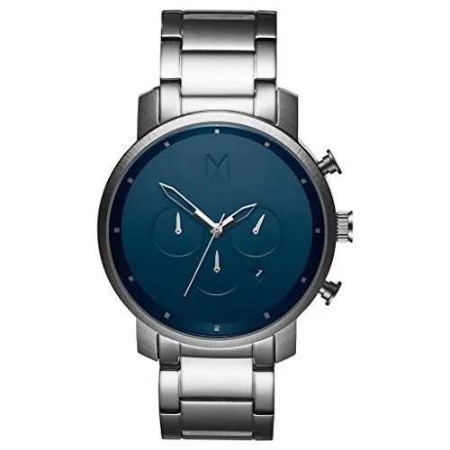 MVMT Chrono Midnight Silver Herren Uhr Armbanduhr Edelstahl MC01-SBLU
