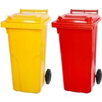 PROREGAL SuperSparSet 2x 2-Rad-Mülltonne MGB 120L in gelb von Proregal