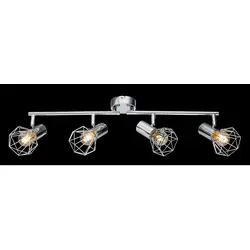 GLOBO 548024 Deckenstrahler 4-flammig - Moderne Deckenleuchte mit 4 beweglichen Armen in stylish Chrom. Ideal für Wohnzimmer, Küche und mehr - bringt Licht ins Dunkel!