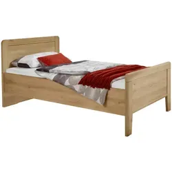 Venda Bett, Eiche Bianco, 90x200 cm, Lattenrosthöhe individuell einstellbar, in verschiedenen Holzdekoren erhältlich, Größen erhältlich, Schlafzimmer, Betten, Einzelbetten