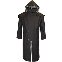 Gewachster Mantel Stockman mit Kapuze Schwarz XL - Schwarz - XL